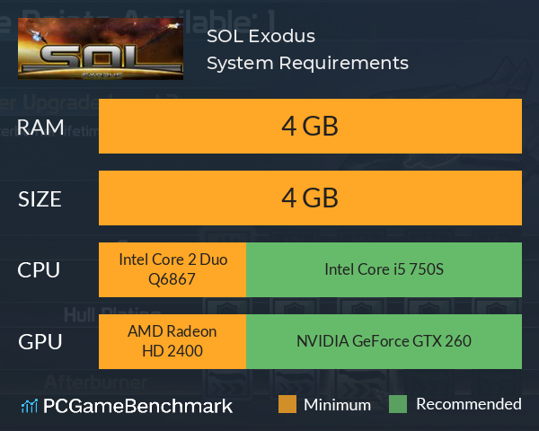 SOL: Exodus System Requirements PC Graph - Can I Run SOL: Exodus