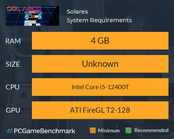 Solares System Requirements PC Graph - Can I Run Solares Solares System Requirements PC Graph - Can I Run Solares