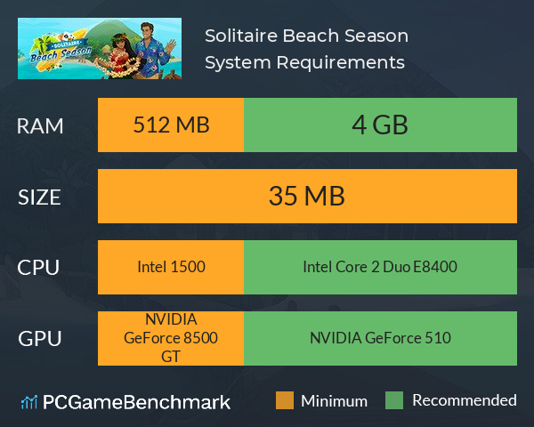 Solitaire Beach Season System Requirements PC Graph - Can I Run Solitaire Beach Season