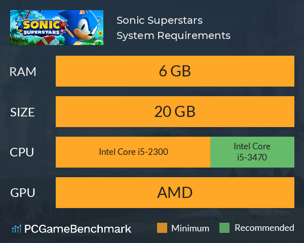 Sonic Superstars System Requirements PC Graph - Can I Run Sonic Superstars