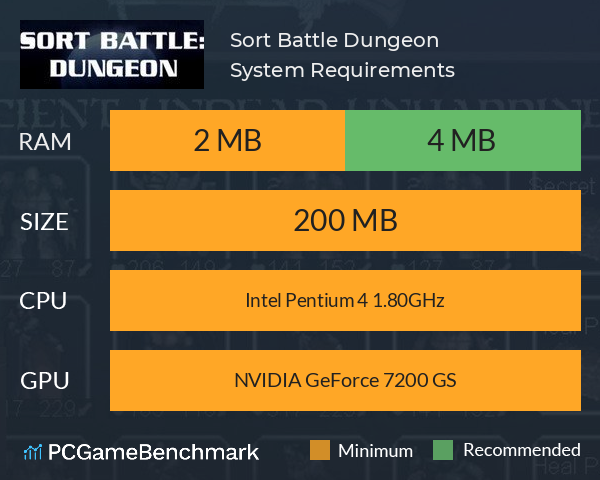 Sort Battle: Dungeon System Requirements PC Graph - Can I Run Sort Battle: Dungeon Sort Battle: Dungeon System Requirements PC Graph - Can I Run Sort Battle: Dungeon