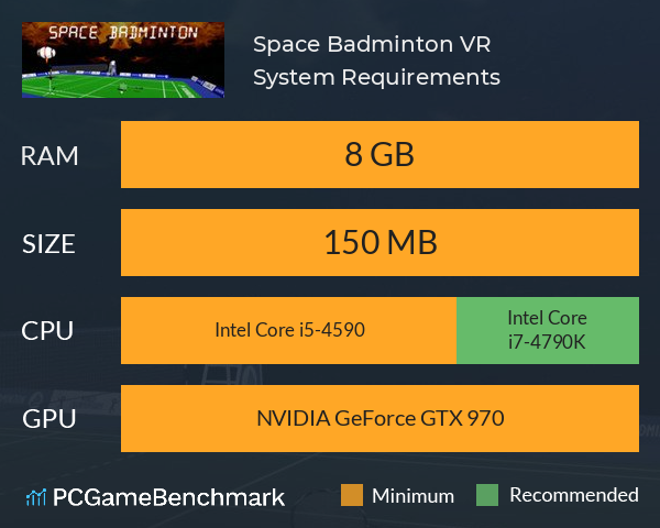 Space Badminton VR System Requirements PC Graph - Can I Run Space Badminton VR