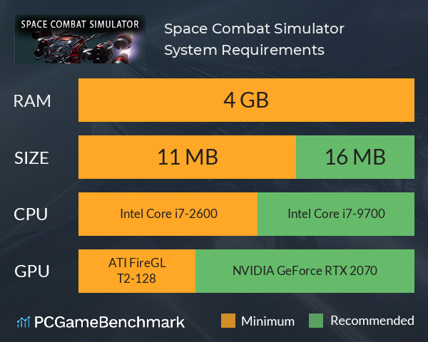 Space Combat Simulator System Requirements PC Graph - Can I Run Space Combat Simulator