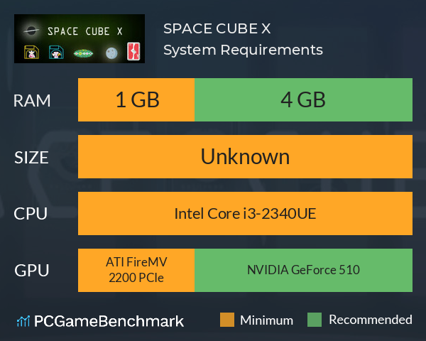 SPACE CUBE X System Requirements PC Graph - Can I Run SPACE CUBE X SPACE CUBE X System Requirements PC Graph - Can I Run SPACE CUBE X