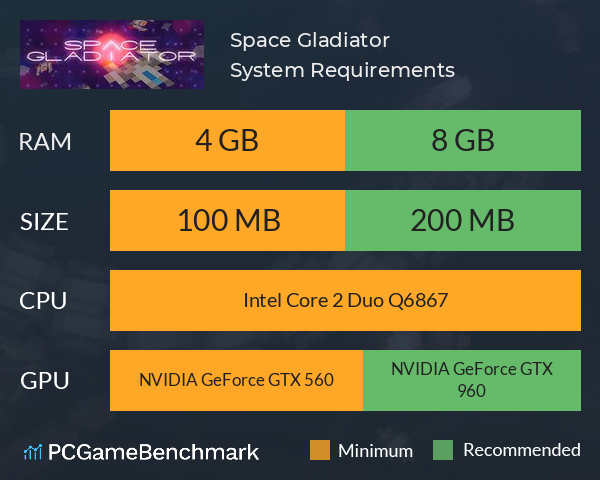 Space Gladiator System Requirements PC Graph - Can I Run Space Gladiator