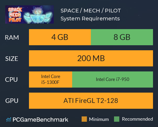 SPACE / MECH / PILOT System Requirements PC Graph - Can I Run SPACE / MECH / PILOT SPACE / MECH / PILOT System Requirements PC Graph - Can I Run SPACE / MECH / PILOT