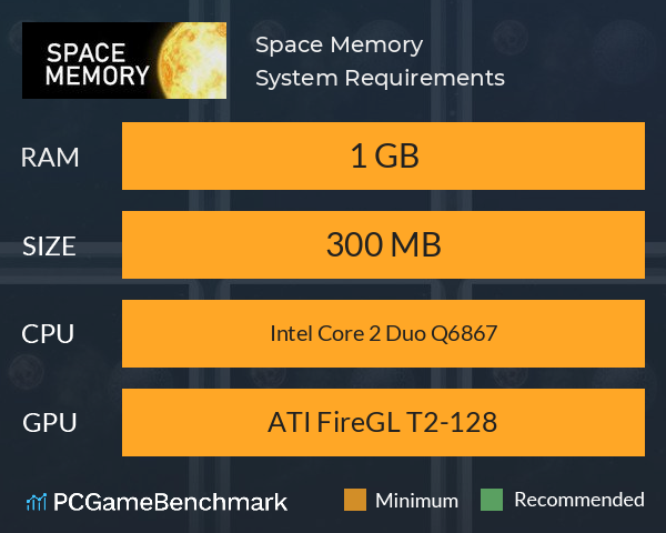 Space Memory System Requirements PC Graph - Can I Run Space Memory Space Memory System Requirements PC Graph - Can I Run Space Memory