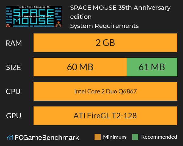 SPACE MOUSE 35th Anniversary edition System Requirements PC Graph - Can I Run SPACE MOUSE 35th Anniversary edition SPACE MOUSE 35th Anniversary edition System Requirements PC Graph - Can I Run SPACE MOUSE 35th Anniversary edition