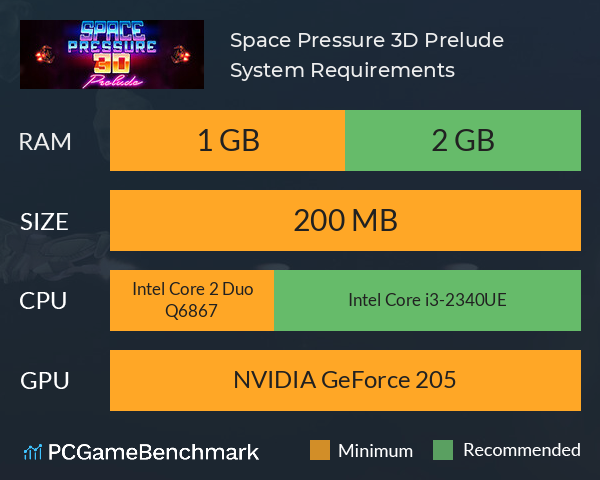 Space Pressure 3D: Prelude System Requirements PC Graph - Can I Run Space Pressure 3D: Prelude