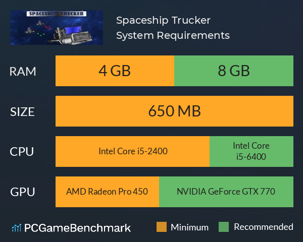 Spaceship Trucker System Requirements PC Graph - Can I Run Spaceship Trucker Spaceship Trucker System Requirements PC Graph - Can I Run Spaceship Trucker