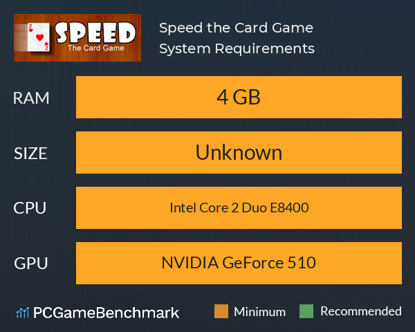 Speed the Card Game System Requirements PC Graph - Can I Run Speed the Card Game Speed the Card Game System Requirements PC Graph - Can I Run Speed the Card Game