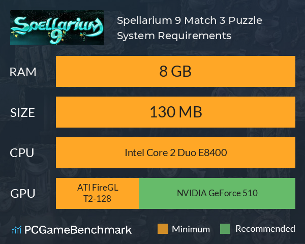 Spellarium 9 Match 3 Puzzle System Requirements PC Graph - Can I Run Spellarium 9 Match 3 Puzzle Spellarium 9 Match 3 Puzzle System Requirements PC Graph - Can I Run Spellarium 9 Match 3 Puzzle