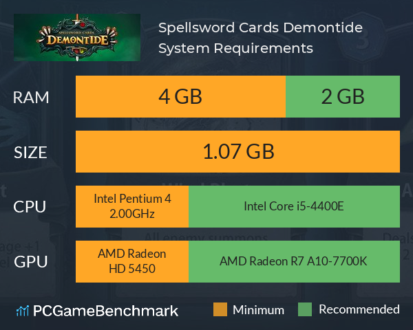 Spellsword Cards: Demontide System Requirements PC Graph - Can I Run Spellsword Cards: Demontide