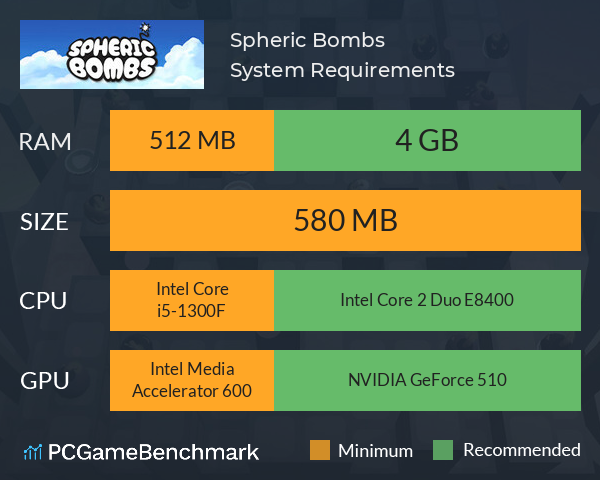 Spheric Bombs System Requirements PC Graph - Can I Run Spheric Bombs Spheric Bombs System Requirements PC Graph - Can I Run Spheric Bombs