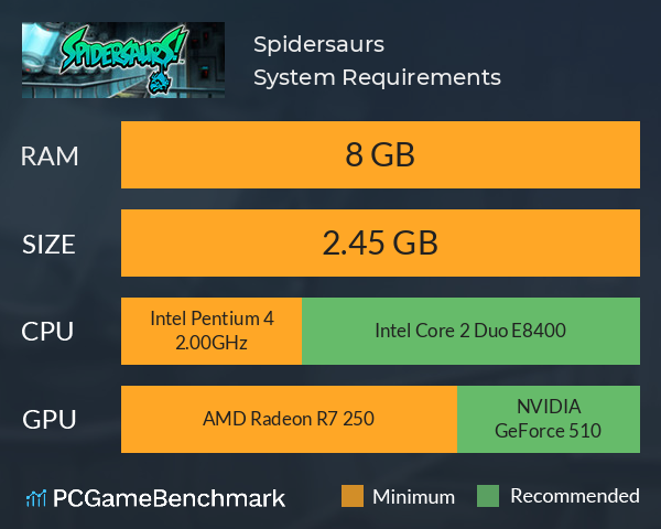 Spidersaurs System Requirements PC Graph - Can I Run Spidersaurs