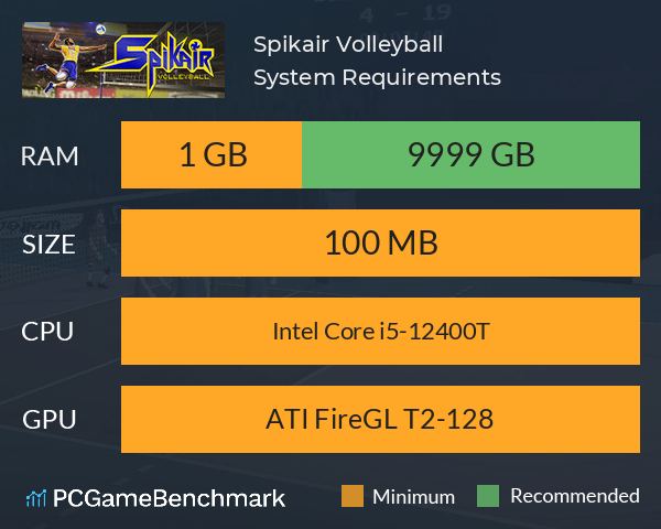 Spikair Volleyball System Requirements PC Graph - Can I Run Spikair Volleyball