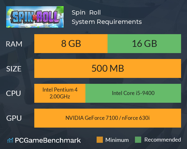 Spin & Roll System Requirements PC Graph - Can I Run Spin & Roll Spin & Roll System Requirements PC Graph - Can I Run Spin & Roll