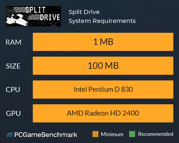 Split Drive System Requirements PC Graph - Can I Run Split Drive