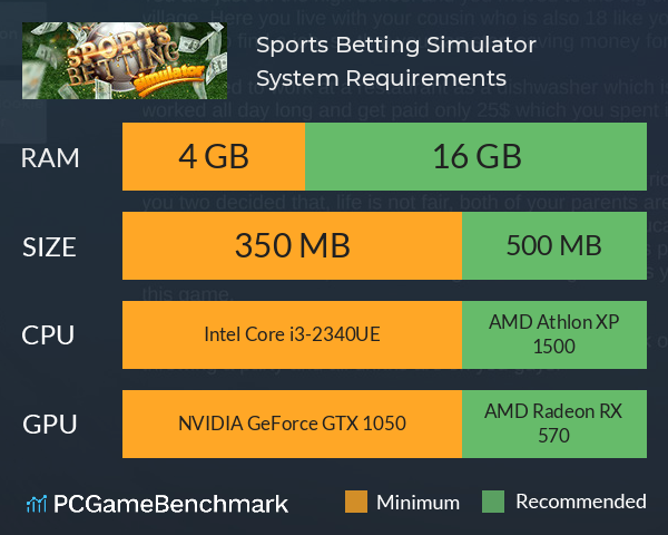 Sports Betting Simulator System Requirements PC Graph - Can I Run Sports Betting Simulator Sports Betting Simulator System Requirements PC Graph - Can I Run Sports Betting Simulator