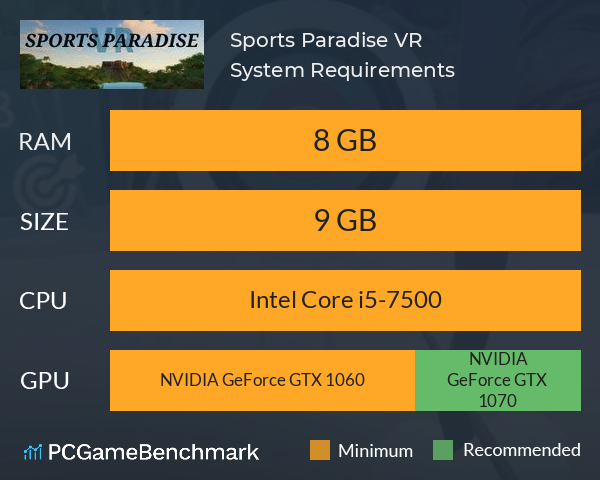 Sports Paradise VR System Requirements PC Graph - Can I Run Sports Paradise VR Sports Paradise VR System Requirements PC Graph - Can I Run Sports Paradise VR