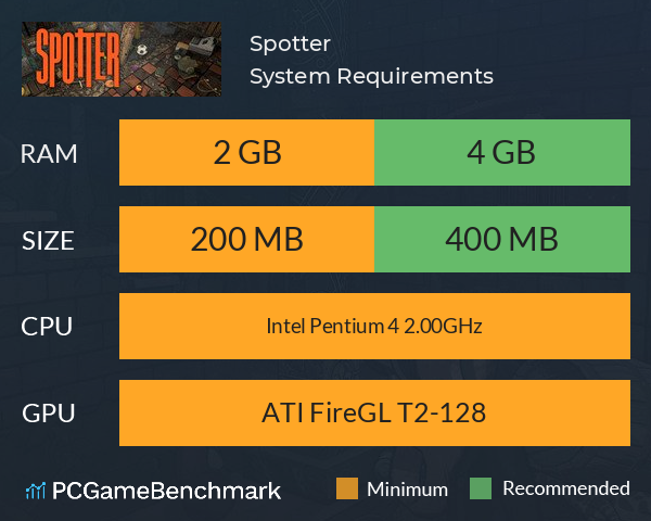 Spotter System Requirements PC Graph - Can I Run Spotter Spotter System Requirements PC Graph - Can I Run Spotter