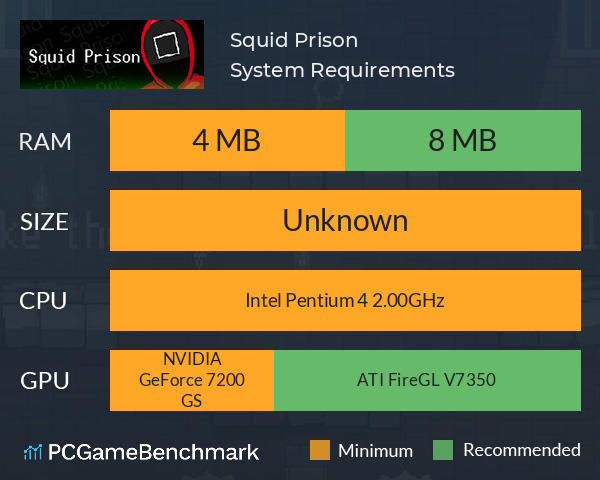 Squid Prison System Requirements PC Graph - Can I Run Squid Prison
