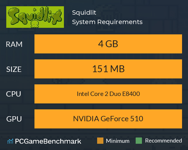 Squidlit System Requirements PC Graph - Can I Run Squidlit Squidlit System Requirements PC Graph - Can I Run Squidlit
