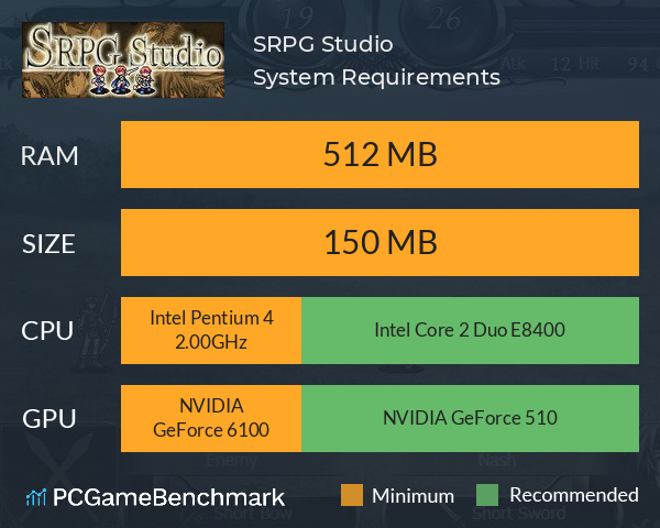 SRPG Studio System Requirements PC Graph - Can I Run SRPG Studio SRPG Studio System Requirements PC Graph - Can I Run SRPG Studio