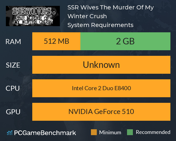 SSR Wives: The Murder Of My Winter Crush System Requirements PC Graph - Can I Run SSR Wives: The Murder Of My Winter Crush SSR Wives: The Murder Of My Winter Crush System Requirements PC Graph - Can I Run SSR Wives: The Murder Of My Winter Crush