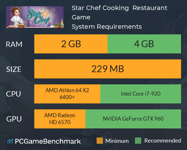 Star Chef: Cooking & Restaurant Game System Requirements PC Graph - Can I Run Star Chef: Cooking & Restaurant Game