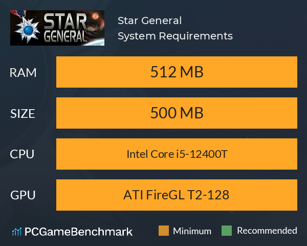 Star General System Requirements PC Graph - Can I Run Star General Star General System Requirements PC Graph - Can I Run Star General