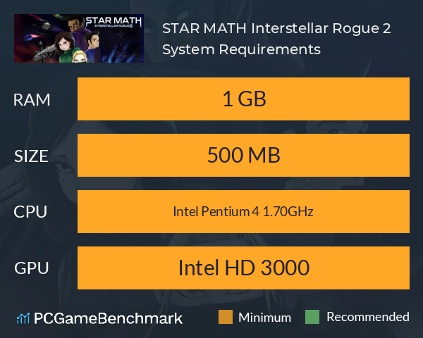 STAR MATH: Interstellar Rogue 2 System Requirements PC Graph - Can I Run STAR MATH: Interstellar Rogue 2
