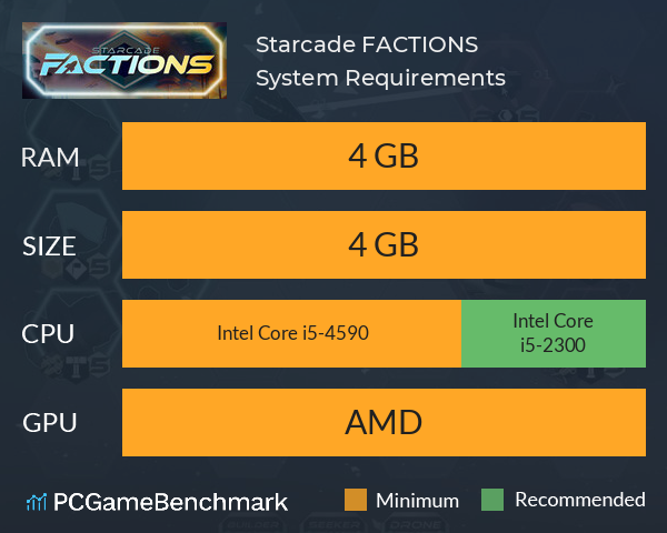 Starcade FACTIONS System Requirements PC Graph - Can I Run Starcade FACTIONS