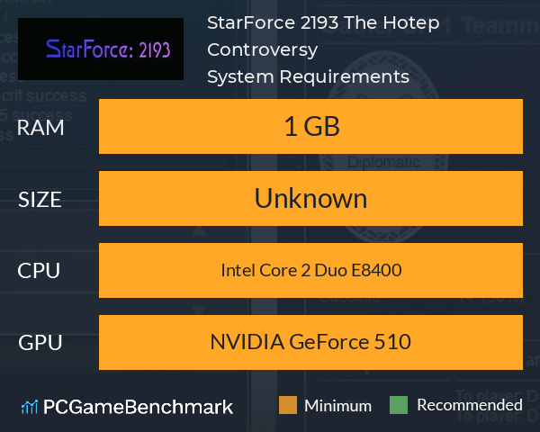 StarForce 2193: The Hotep Controversy System Requirements PC Graph - Can I Run StarForce 2193: The Hotep Controversy StarForce 2193: The Hotep Controversy System Requirements PC Graph - Can I Run StarForce 2193: The Hotep Controversy