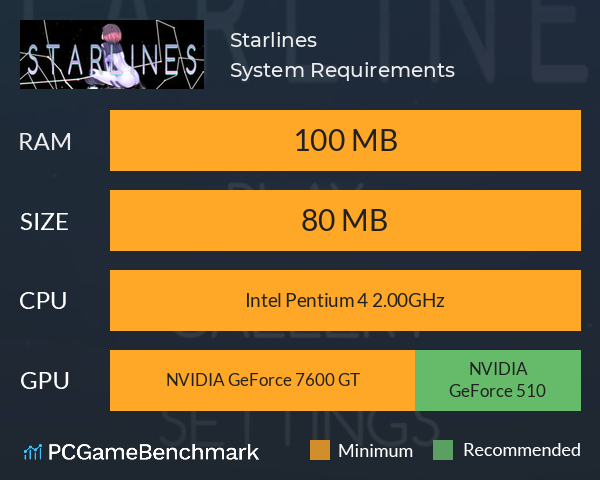 Starlines System Requirements PC Graph - Can I Run Starlines Starlines System Requirements PC Graph - Can I Run Starlines