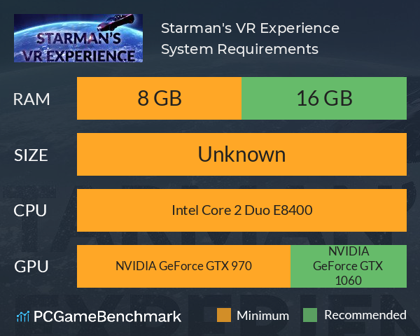 Starman's VR Experience System Requirements PC Graph - Can I Run Starman's VR Experience Starman's VR Experience System Requirements PC Graph - Can I Run Starman's VR Experience