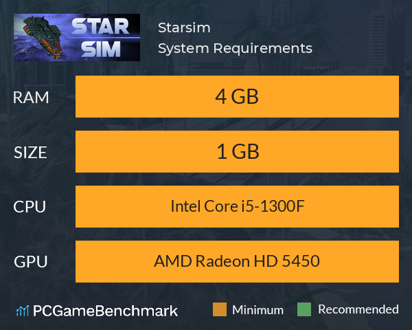 Starsim System Requirements PC Graph - Can I Run Starsim Starsim System Requirements PC Graph - Can I Run Starsim