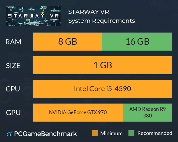 STARWAY VR System Requirements PC Graph - Can I Run STARWAY VR STARWAY VR System Requirements PC Graph - Can I Run STARWAY VR