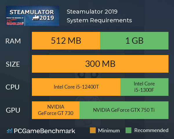 Steamulator 2019 System Requirements PC Graph - Can I Run Steamulator 2019