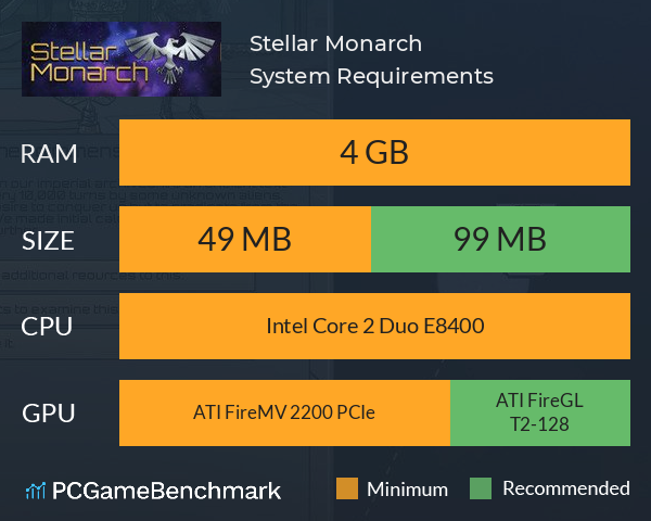 Stellar Monarch System Requirements PC Graph - Can I Run Stellar Monarch Stellar Monarch System Requirements PC Graph - Can I Run Stellar Monarch