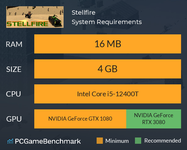Stellfire System Requirements PC Graph - Can I Run Stellfire