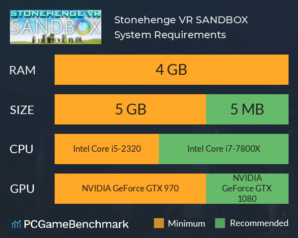 Stonehenge VR SANDBOX System Requirements PC Graph - Can I Run Stonehenge VR SANDBOX Stonehenge VR SANDBOX System Requirements PC Graph - Can I Run Stonehenge VR SANDBOX