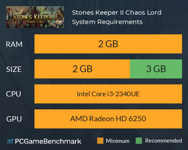 Stones Keeper II: Chaos Lord System Requirements PC Graph - Can I Run Stones Keeper II: Chaos Lord Stones Keeper II: Chaos Lord System Requirements PC Graph - Can I Run Stones Keeper II: Chaos Lord