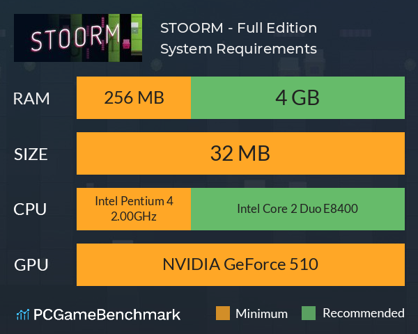 STOORM - Full Edition. System Requirements PC Graph - Can I Run STOORM - Full Edition. STOORM - Full Edition. System Requirements PC Graph - Can I Run STOORM - Full Edition.