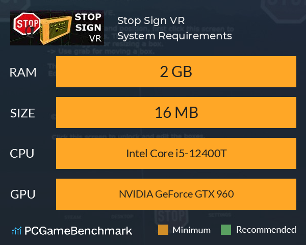 Stop Sign VR System Requirements PC Graph - Can I Run Stop Sign VR Stop Sign VR System Requirements PC Graph - Can I Run Stop Sign VR