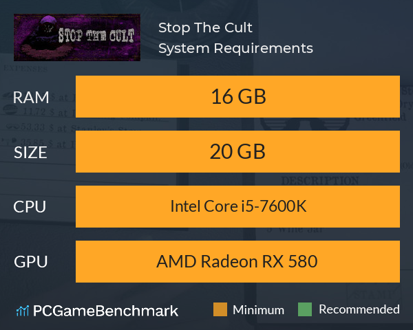 Stop The Cult System Requirements PC Graph - Can I Run Stop The Cult Stop The Cult System Requirements PC Graph - Can I Run Stop The Cult