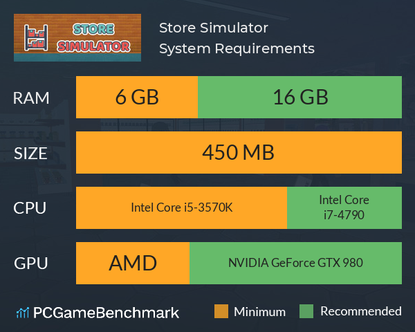 Store Simulator System Requirements PC Graph - Can I Run Store Simulator