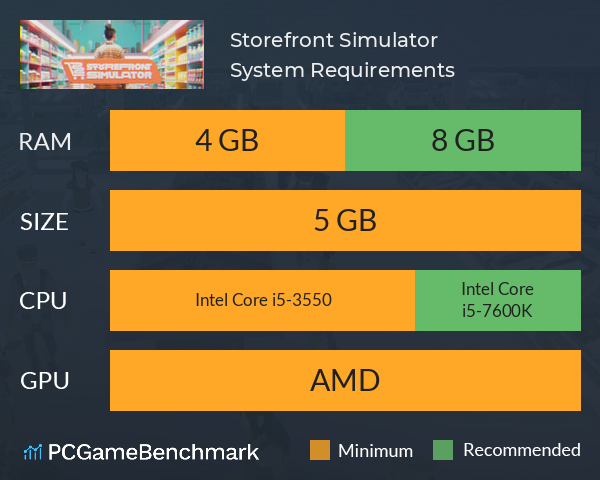 Storefront Simulator System Requirements PC Graph - Can I Run Storefront Simulator Storefront Simulator System Requirements PC Graph - Can I Run Storefront Simulator