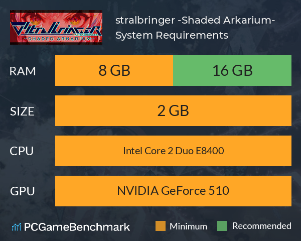 ∀stralbringer -Shaded Arkarium- System Requirements PC Graph - Can I Run ∀stralbringer -Shaded Arkarium-