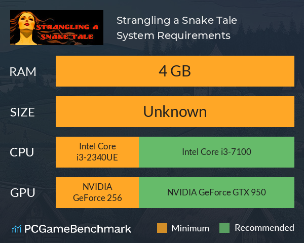 Strangling a Snake Tale System Requirements PC Graph - Can I Run Strangling a Snake Tale Strangling a Snake Tale System Requirements PC Graph - Can I Run Strangling a Snake Tale